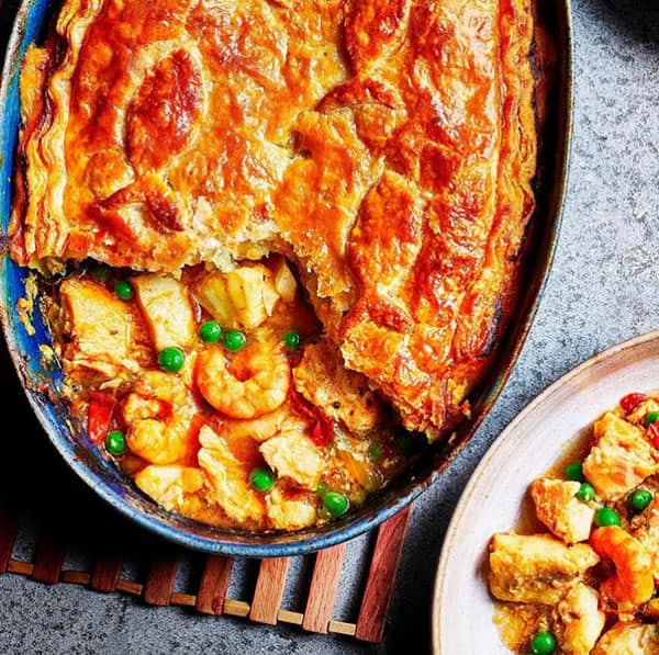 Spiced seafood pie